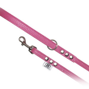Permanent All Leather Leashes in Hot PInk